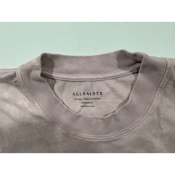 ALLSAINTS London Pink Tie Dye Tierra Oversized Crew Logo T-Shirt Tee Mens Sz XL - Picture 7 of 12